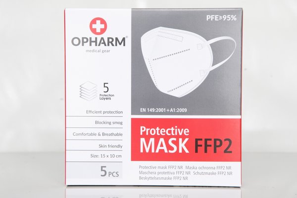 OPHARM ® FFP2 Sicherheitsmaske 5er-Paket